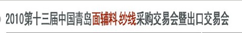 2010第十三屆中國青島國際面輔料、紗線采購交易會暨出口交易會